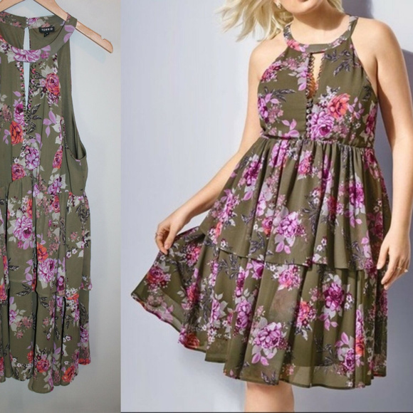 Torrid Floral Sleeveless Ruffle Dress HW7008 - Picture 4 of 6